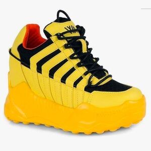 Yellow and Black Women's Sneakers